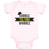 Baby Clothes Gobble til You Wobble with Silhouette Hat Baby Bodysuits Cotton