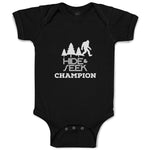 Baby Clothes Hide & Seek Champion An Silhouette Bigfoot and Trees Baby Bodysuits