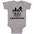 Baby Clothes Hide & Seek Champion An Silhouette Bigfoot and Trees Baby Bodysuits