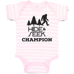 Baby Clothes Hide & Seek Champion An Silhouette Bigfoot and Trees Baby Bodysuits