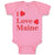 Baby Clothes I Love Maine with Red Hearts Baby Bodysuits Boy & Girl Cotton