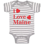 I Love Maine with Red Hearts