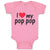 Baby Clothes I Love My Pop Pop An Dad's Love with Red Heart Baby Bodysuits