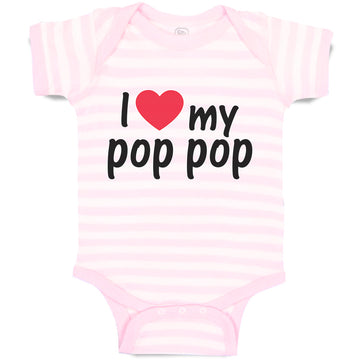 Baby Clothes I Love My Pop Pop An Dad's Love with Red Heart Baby Bodysuits