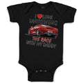 Baby Clothes I Love Watching The Race with My Daddy Car Racing Baby Bodysuits