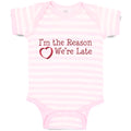 Baby Clothes I'M The Reason We'Re Late with Heart Baby Bodysuits Cotton