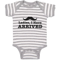 Baby Clothes Ladies, I Have Arrived Silhouette Man's Mustache Baby Bodysuits