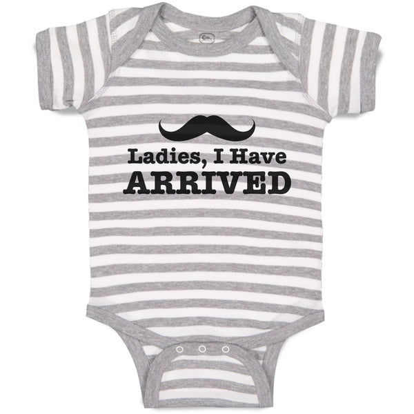 Baby Clothes Ladies, I Have Arrived Silhouette Man's Mustache Baby Bodysuits