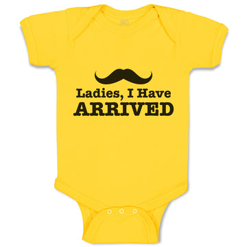 Baby Clothes Ladies, I Have Arrived Silhouette Man's Mustache Baby Bodysuits