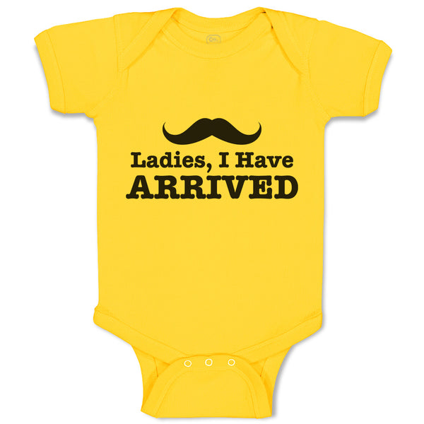 Baby Clothes Ladies, I Have Arrived Silhouette Man's Mustache Baby Bodysuits