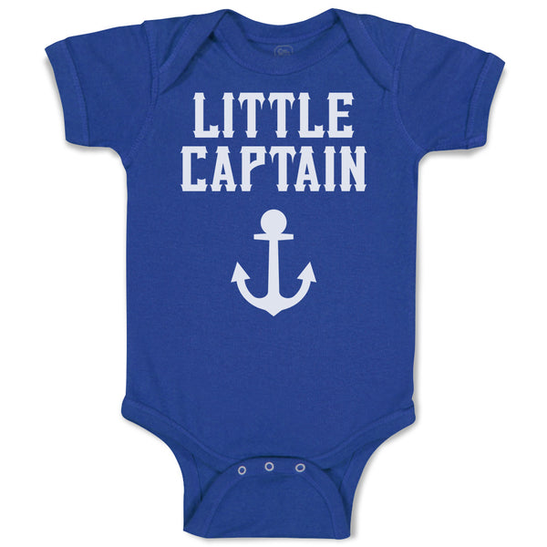 Baby Clothes Little Captain Silhouette Ship Anchor Baby Bodysuits Cotton