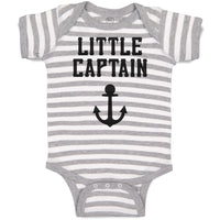 Baby Clothes Little Captain Silhouette Ship Anchor Baby Bodysuits Cotton