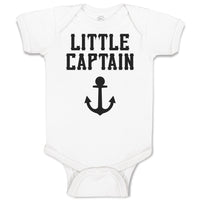 Baby Clothes Little Captain Silhouette Ship Anchor Baby Bodysuits Cotton