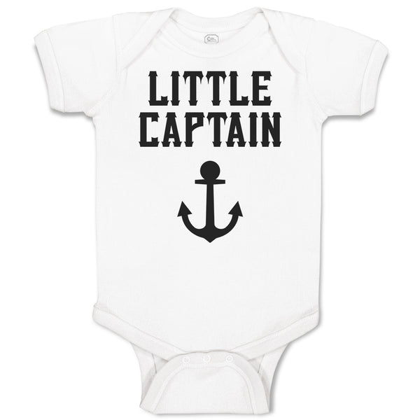 Baby Clothes Little Captain Silhouette Ship Anchor Baby Bodysuits Cotton