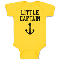 Baby Clothes Little Captain Silhouette Ship Anchor Baby Bodysuits Cotton