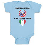 Baby Clothes Made in America with Italian Parts National Flag and Bald Eagle Usa