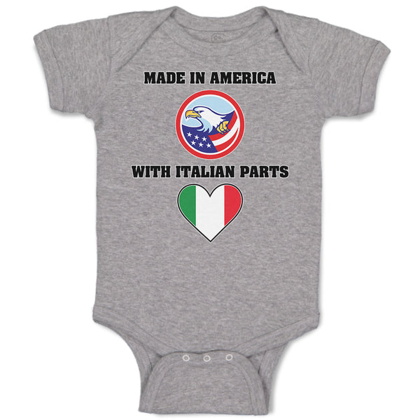Baby Clothes Made in America with Italian Parts National Flag and Bald Eagle Usa