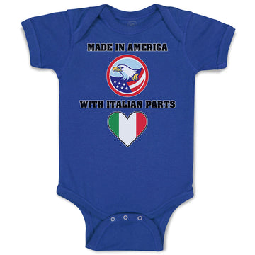 Baby Clothes Made in America with Italian Parts National Flag and Bald Eagle Usa