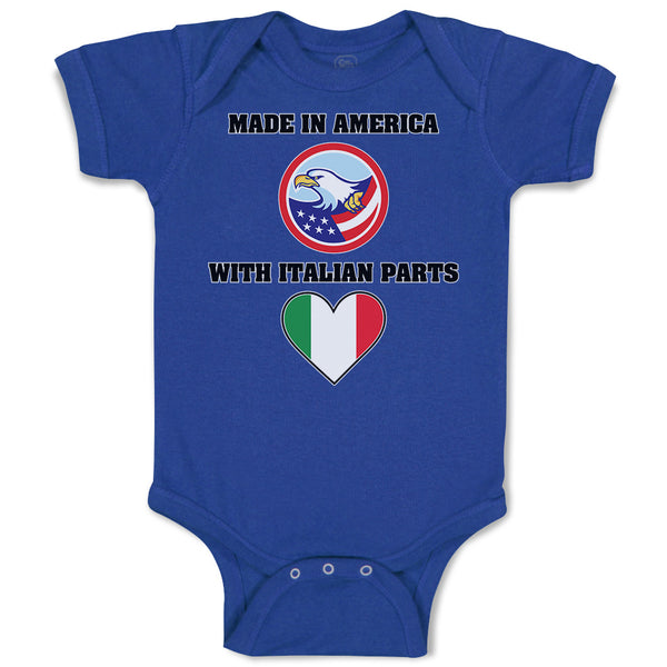 Made in America with Italian Parts National Flag and Bald Eagle Usa