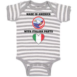 Baby Clothes Made in America with Italian Parts National Flag and Bald Eagle Usa