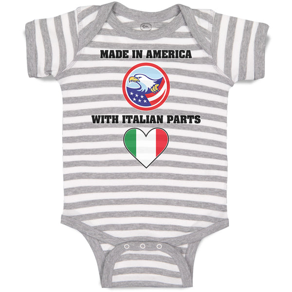 Baby Clothes Made in America with Italian Parts National Flag and Bald Eagle Usa