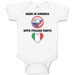 Baby Clothes Made in America with Italian Parts National Flag and Bald Eagle Usa