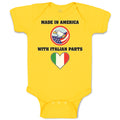 Baby Clothes Made in America with Italian Parts National Flag and Bald Eagle Usa