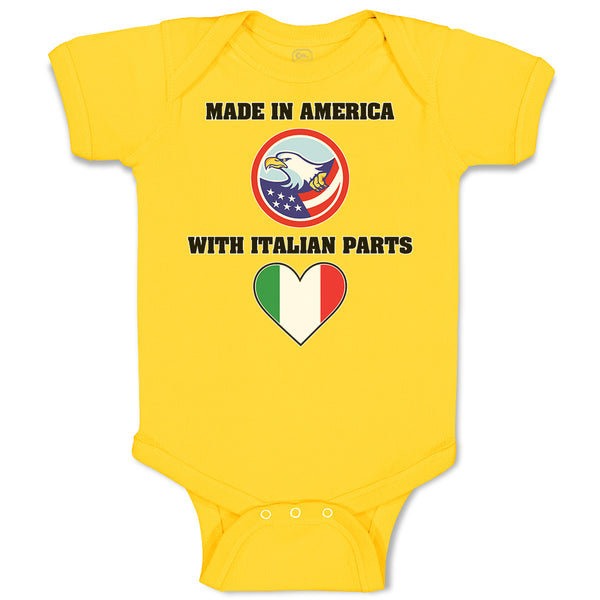 Baby Clothes Made in America with Italian Parts National Flag and Bald Eagle Usa