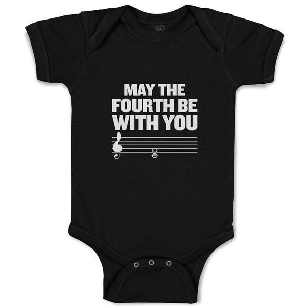 Baby Clothes May The Fourth Be with You Musical Clef and Treble Notes Cotton