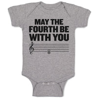 Baby Clothes May The Fourth Be with You Musical Clef and Treble Notes Cotton