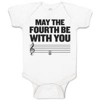 Baby Clothes May The Fourth Be with You Musical Clef and Treble Notes Cotton