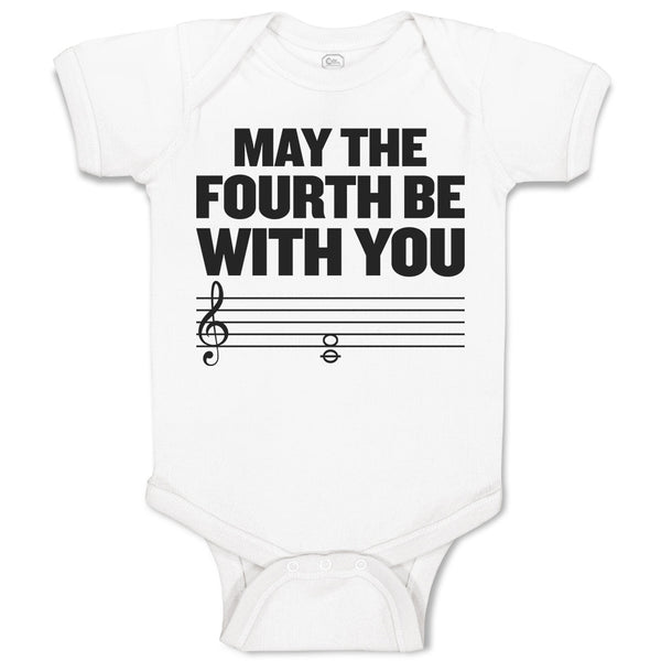 Baby Clothes May The Fourth Be with You Musical Clef and Treble Notes Cotton
