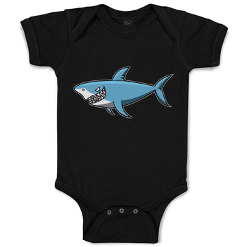 Baby Clothes Hungry Shark Swimming and Searching for Hunting Baby Bodysuits