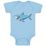 Baby Clothes Hungry Shark Swimming and Searching for Hunting Baby Bodysuits