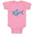 Baby Clothes Hungry Shark Swimming and Searching for Hunting Baby Bodysuits