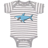 Baby Clothes Hungry Shark Swimming and Searching for Hunting Baby Bodysuits