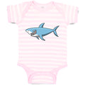 Baby Clothes Hungry Shark Swimming and Searching for Hunting Baby Bodysuits