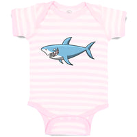 Baby Clothes Hungry Shark Swimming and Searching for Hunting Baby Bodysuits