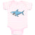 Baby Clothes Hungry Shark Swimming and Searching for Hunting Baby Bodysuits