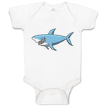 Baby Clothes Hungry Shark Swimming and Searching for Hunting Baby Bodysuits