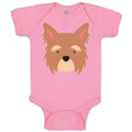 Baby Clothes Yorkshire Terrier Breed Face and Head Baby Bodysuits Cotton
