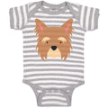 Baby Clothes Yorkshire Terrier Breed Face and Head Baby Bodysuits Cotton