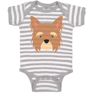 Baby Clothes Yorkshire Terrier Breed Face and Head Baby Bodysuits Cotton