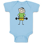 Baby Clothes Funny Kid Weight Training with Smiling Baby Bodysuits Cotton