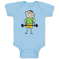 Baby Clothes Funny Kid Weight Training with Smiling Baby Bodysuits Cotton