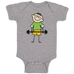 Baby Clothes Funny Kid Weight Training with Smiling Baby Bodysuits Cotton