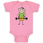 Baby Clothes Funny Kid Weight Training with Smiling Baby Bodysuits Cotton