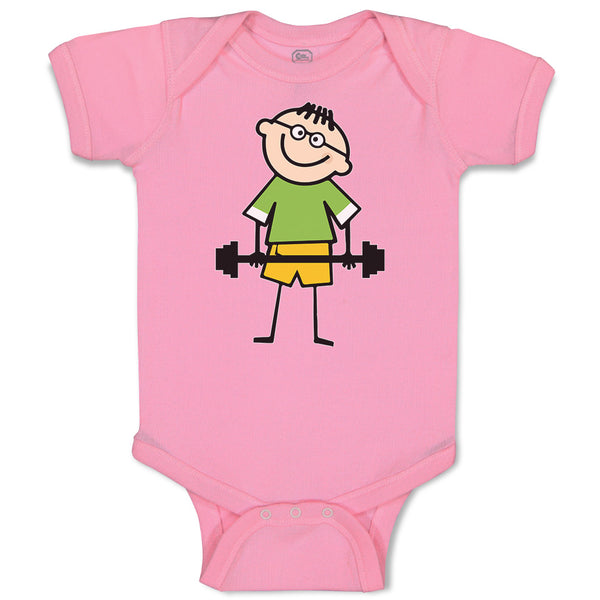 Baby Clothes Funny Kid Weight Training with Smiling Baby Bodysuits Cotton