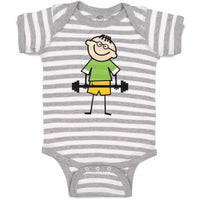 Baby Clothes Funny Kid Weight Training with Smiling Baby Bodysuits Cotton