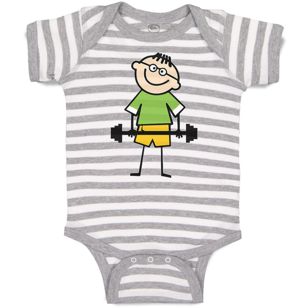 Baby Clothes Funny Kid Weight Training with Smiling Baby Bodysuits Cotton